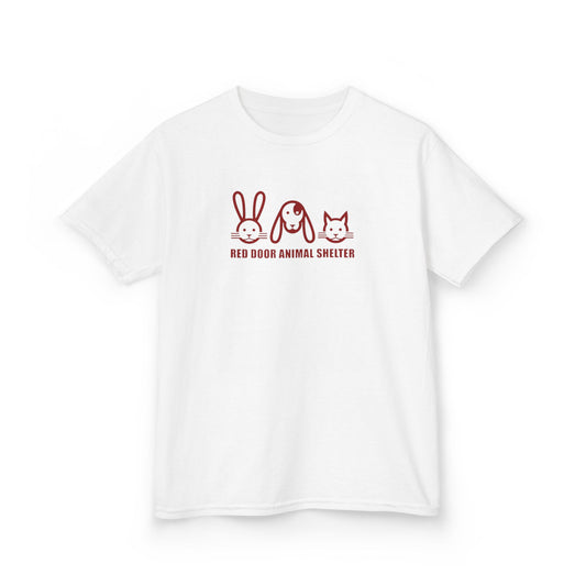 Red Door Animal Shelter Youth T-Shirt - Cute Bunny, Dog & Cat