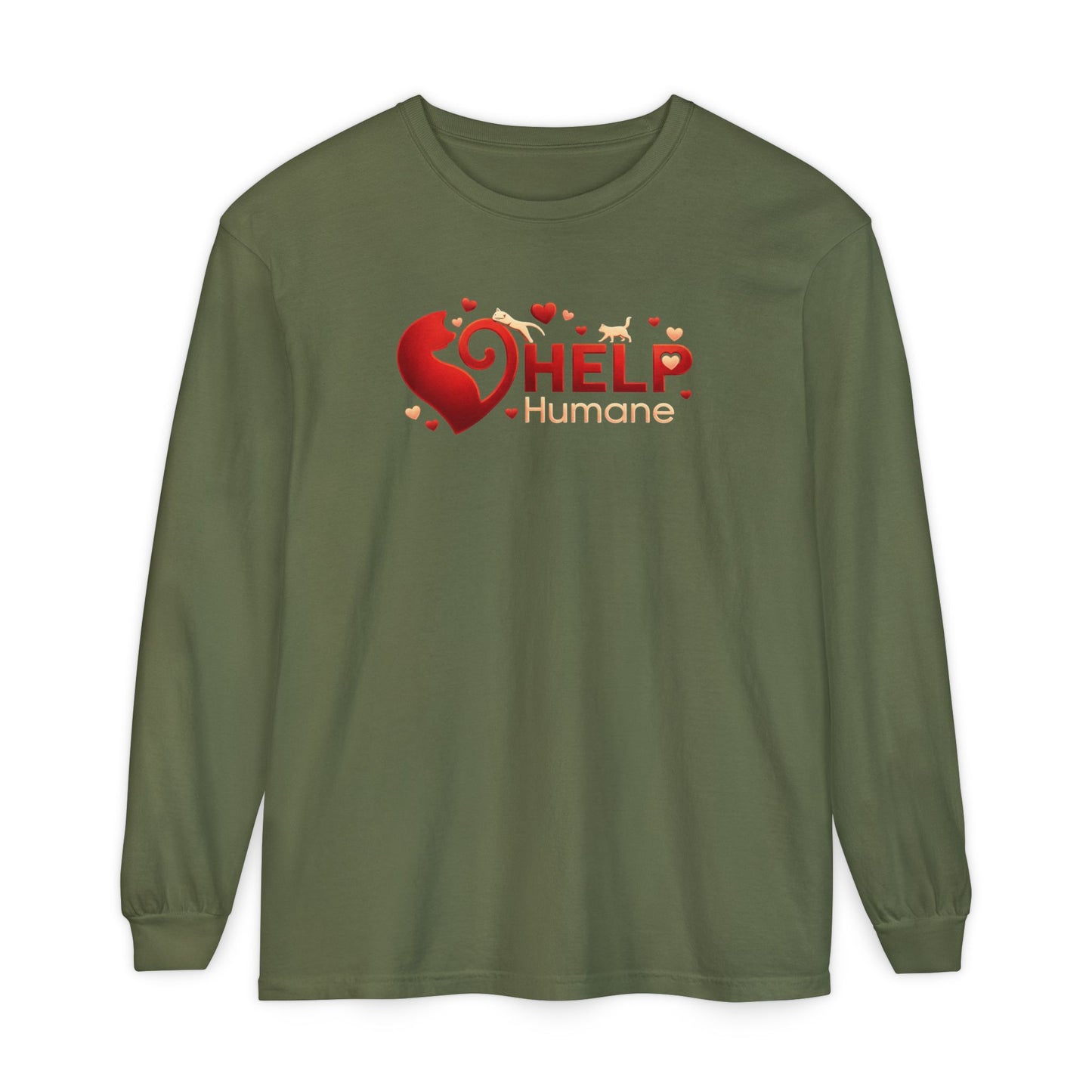 Help Humane Heart Logo Long Sleeve Tee