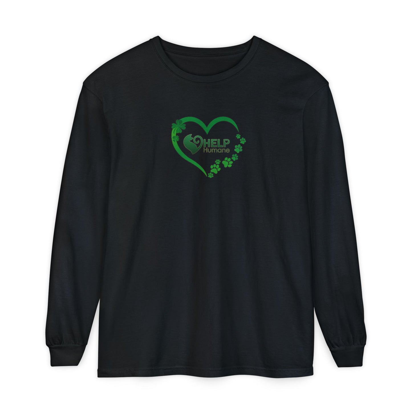 HELP Humane St. Patrick's Day Long Sleeve - Paw with Hearts