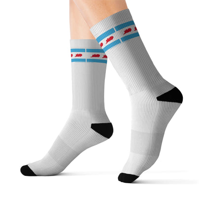 Red Door Shelter Bunny Yoga Collection Socks s — White Athletic Crew Socks