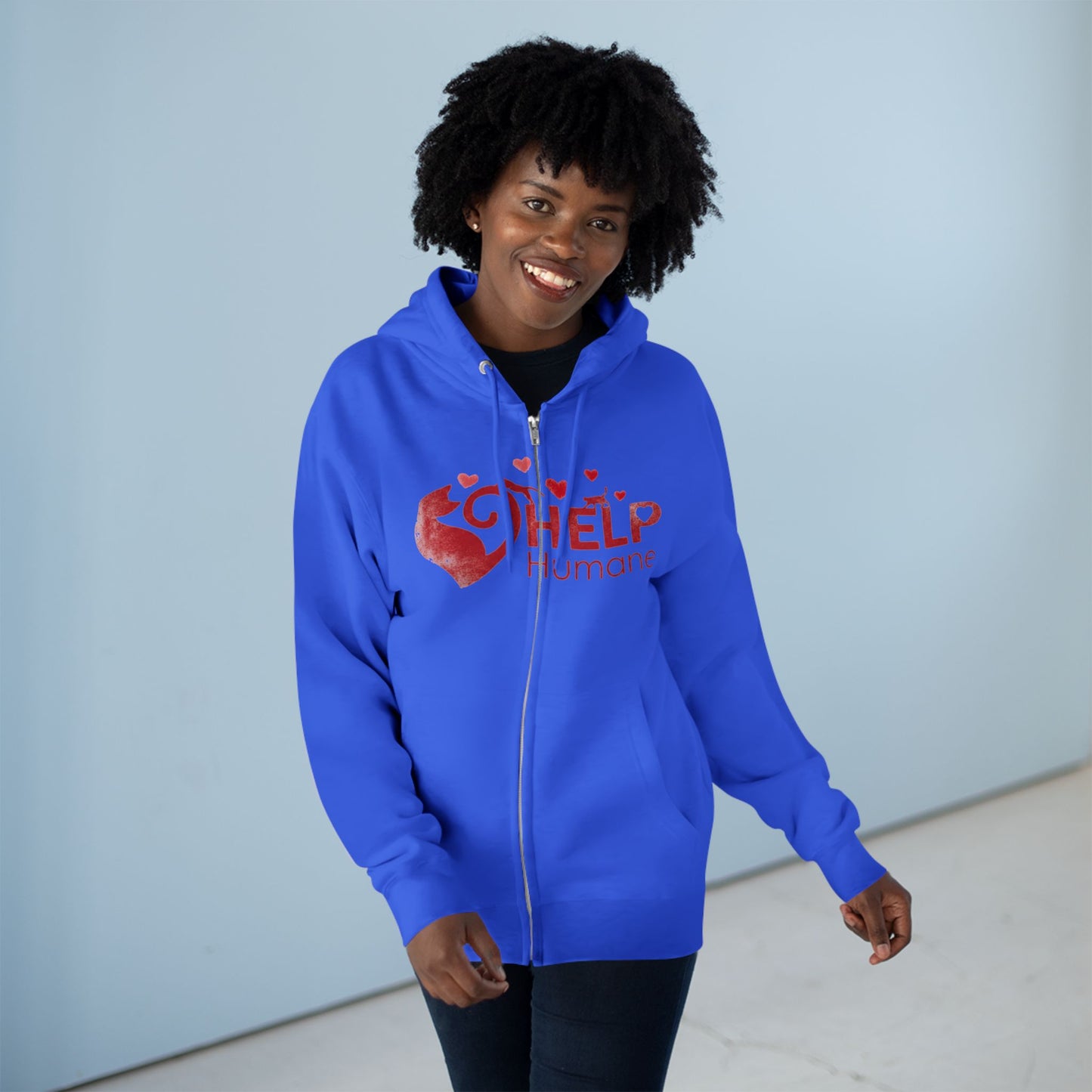 Help Humane Zip Hoodie — Red Heart Animal Rescue Support Hoodie