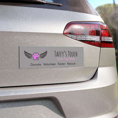 Taffy’s Touch Senior Dog Rescue Car Magnet Light Grey — Donate Volunteer Foster Rescue