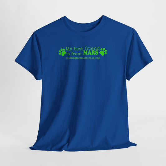 My Best Friend Is From Mars T-Shirt — Cute Green Paw Print Pet Lover Tee
