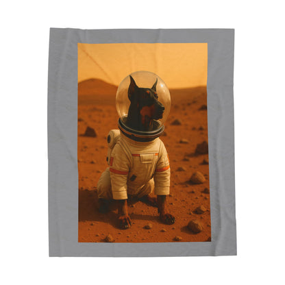 Doberman Rescue on Mars Velveteen Blanket