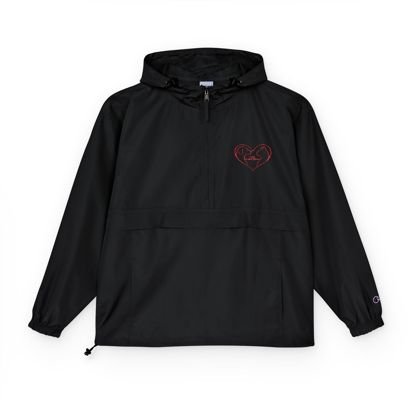 Delta Shelter Anorak Jacket — Minimal Heart Outline Windbreaker (Packable, Lightweight)