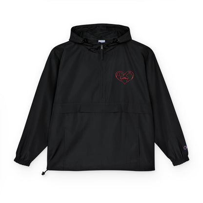 Delta Shelter Anorak Jacket — Minimal Heart Outline Windbreaker (Internal)
