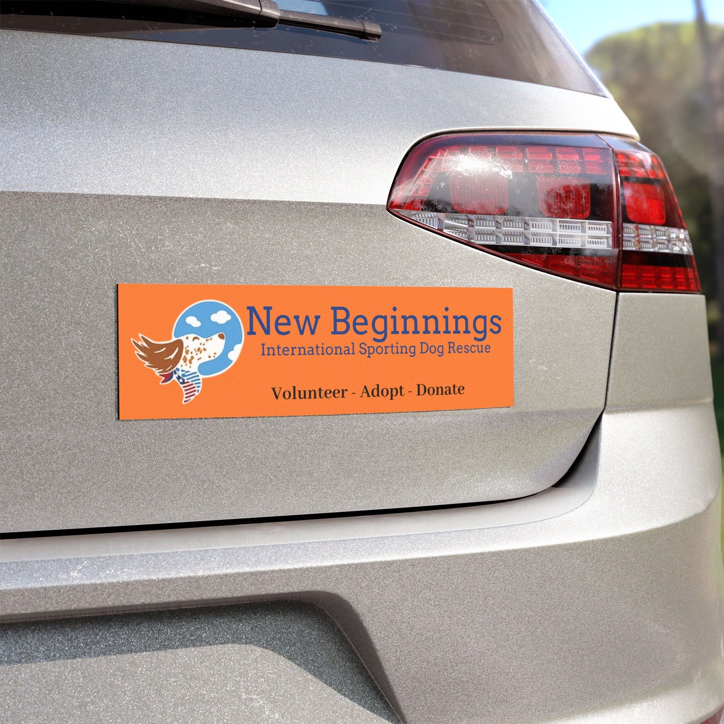 New Beginnings Sporting Dog Rescue Car Magnet — Volunteer • Adopt • Donate