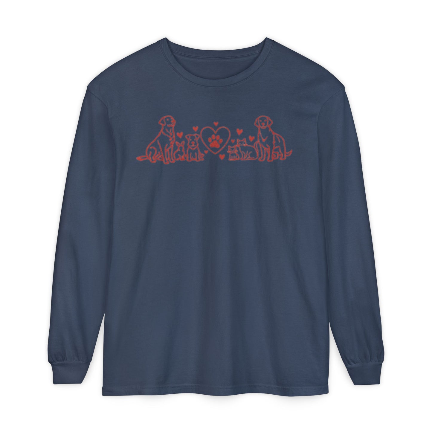 Delta Animal Shelter Dogs Valentine's Day Long Sleeve T-Shirt (Internal)