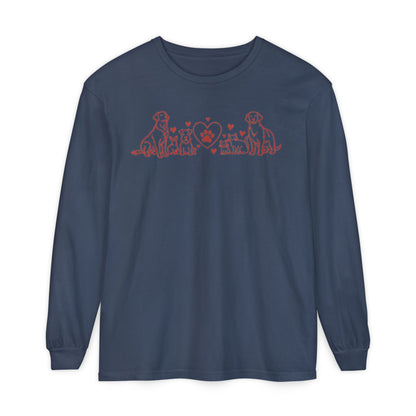 Delta Animal Shelter Dogs Valentine's Day Long Sleeve T-Shirt (Internal)