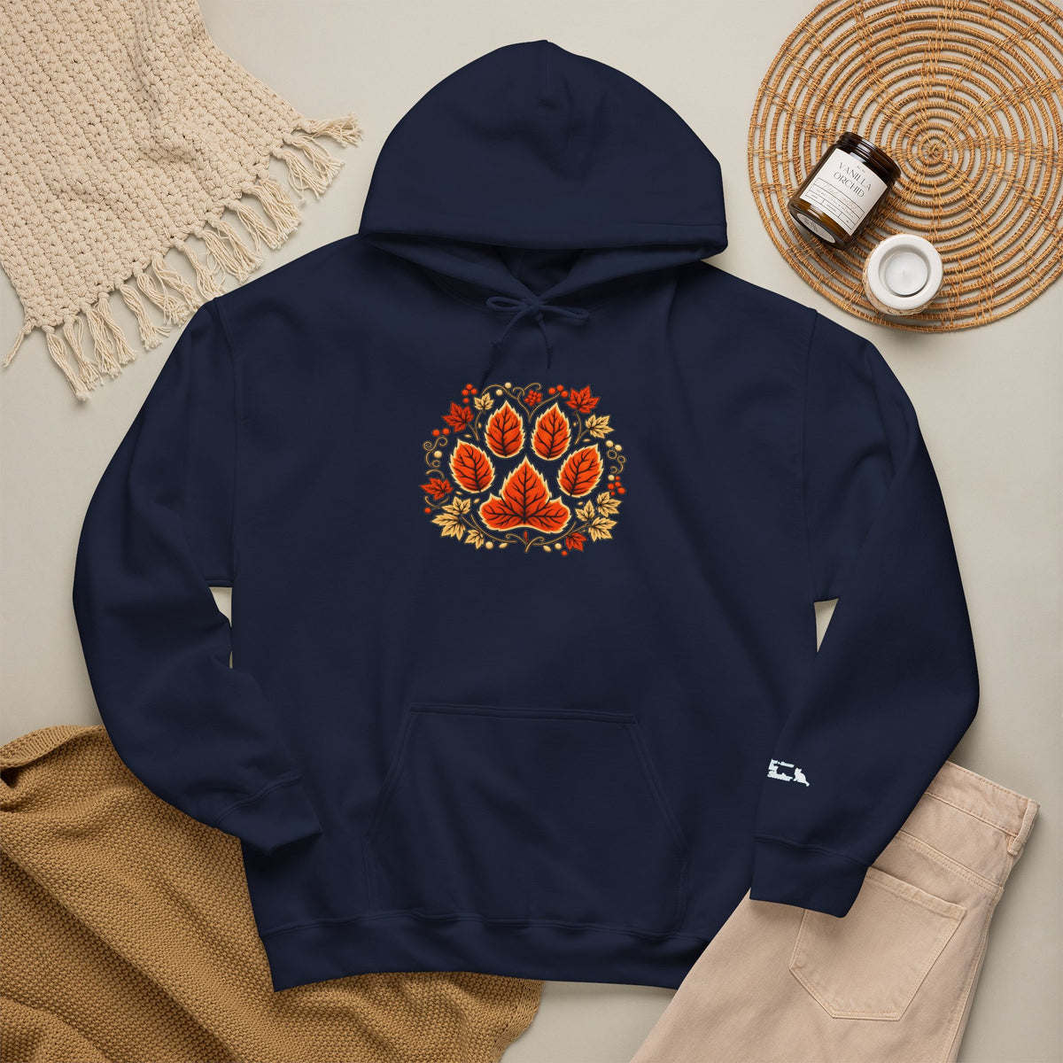 Delta Animal Shelter Autumn Leaves Paw Hoodie