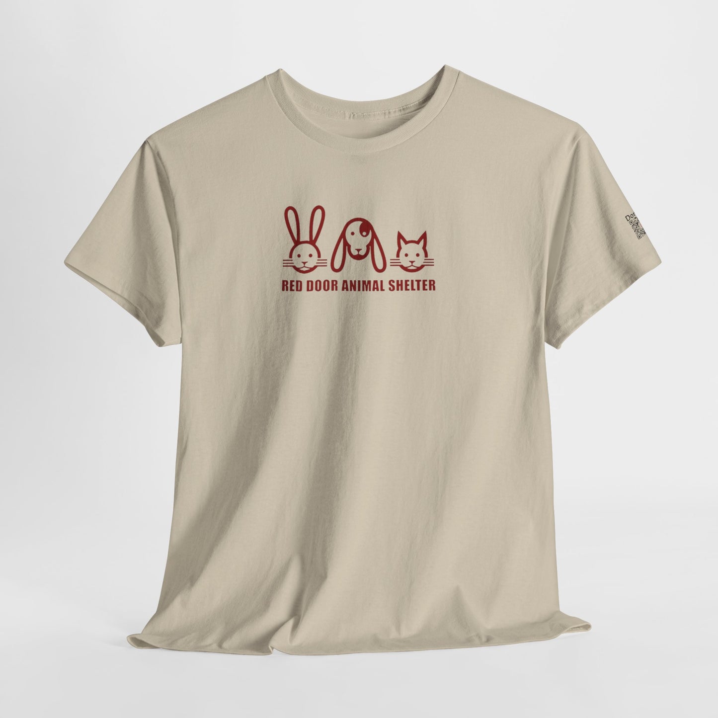Red Door Animal Shelter Tee — Cute Bunny Puppy Cat Design