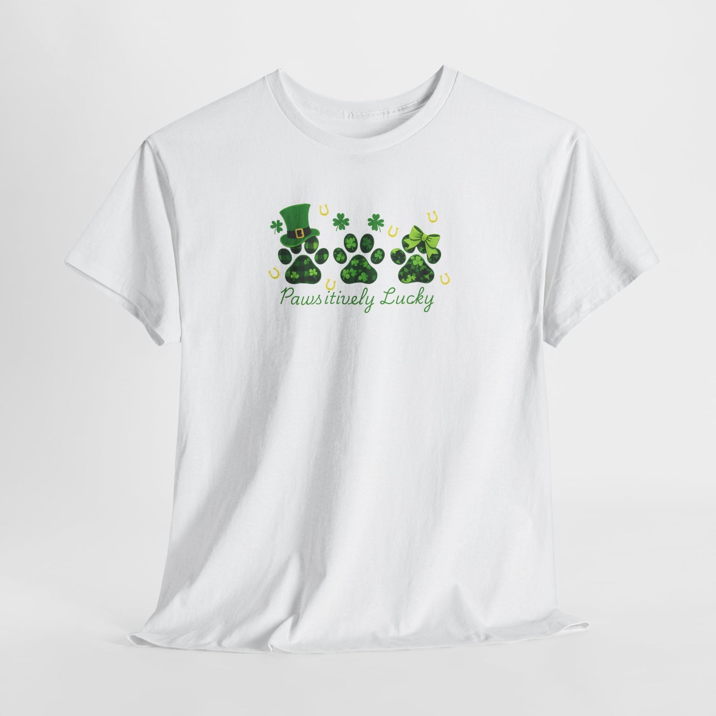 Delta Animal Shelter Paws-itevely Lucky Logo St. Patrick's Day Tee