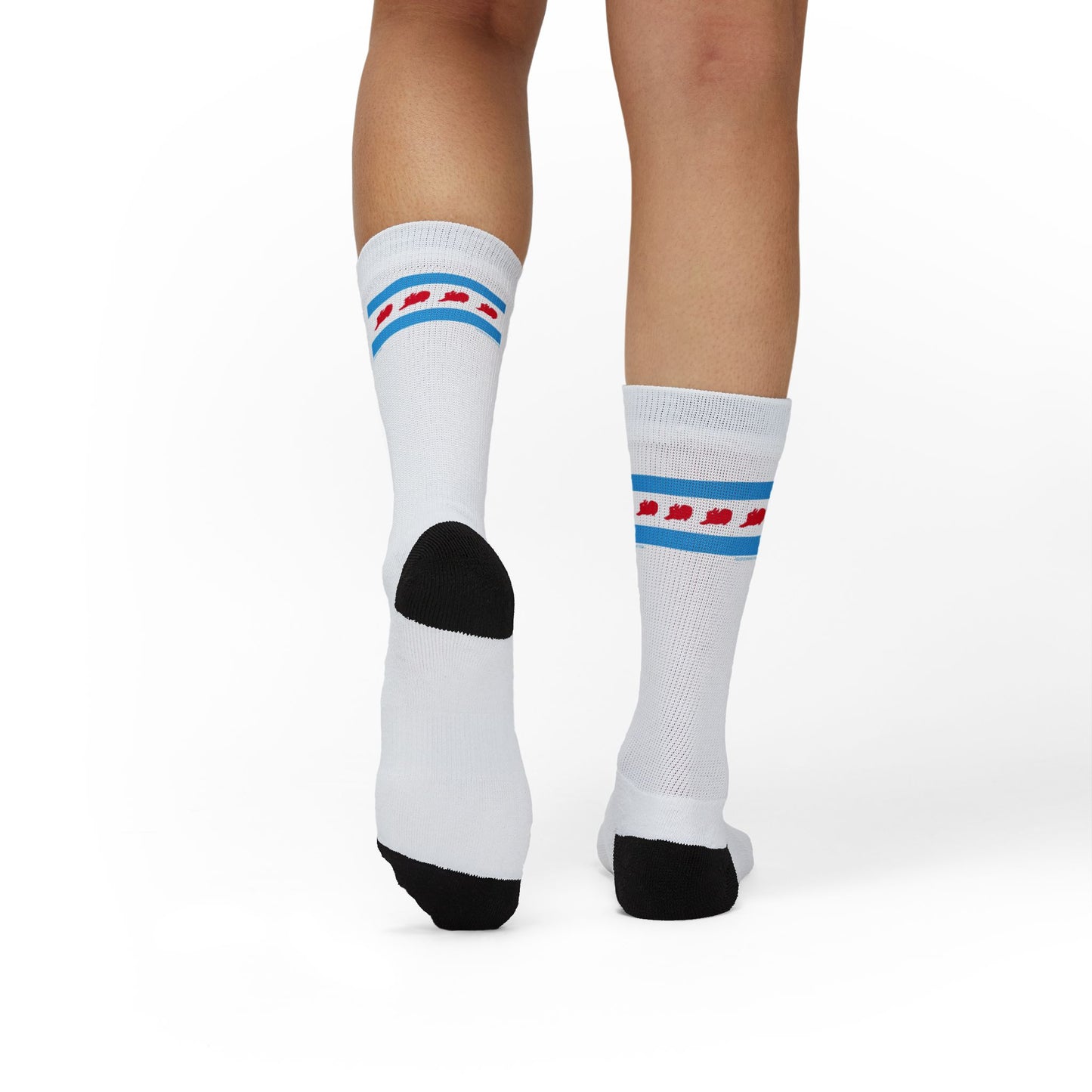 Red Door Shelter Bunny Yoga Collection Socks s — White Athletic Crew Socks