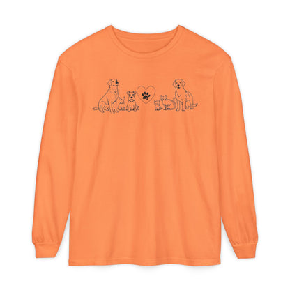 Delta Animal Shelter "Line Art" Collection  Long Sleeve Tee - Logo on Back (Internal)