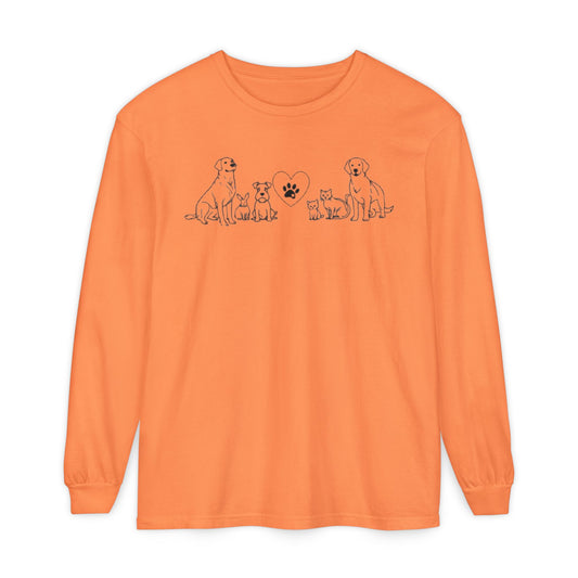 Delta Animal Shelter "Line Art" Collection  Long Sleeve Tee - Logo on Back (Internal)