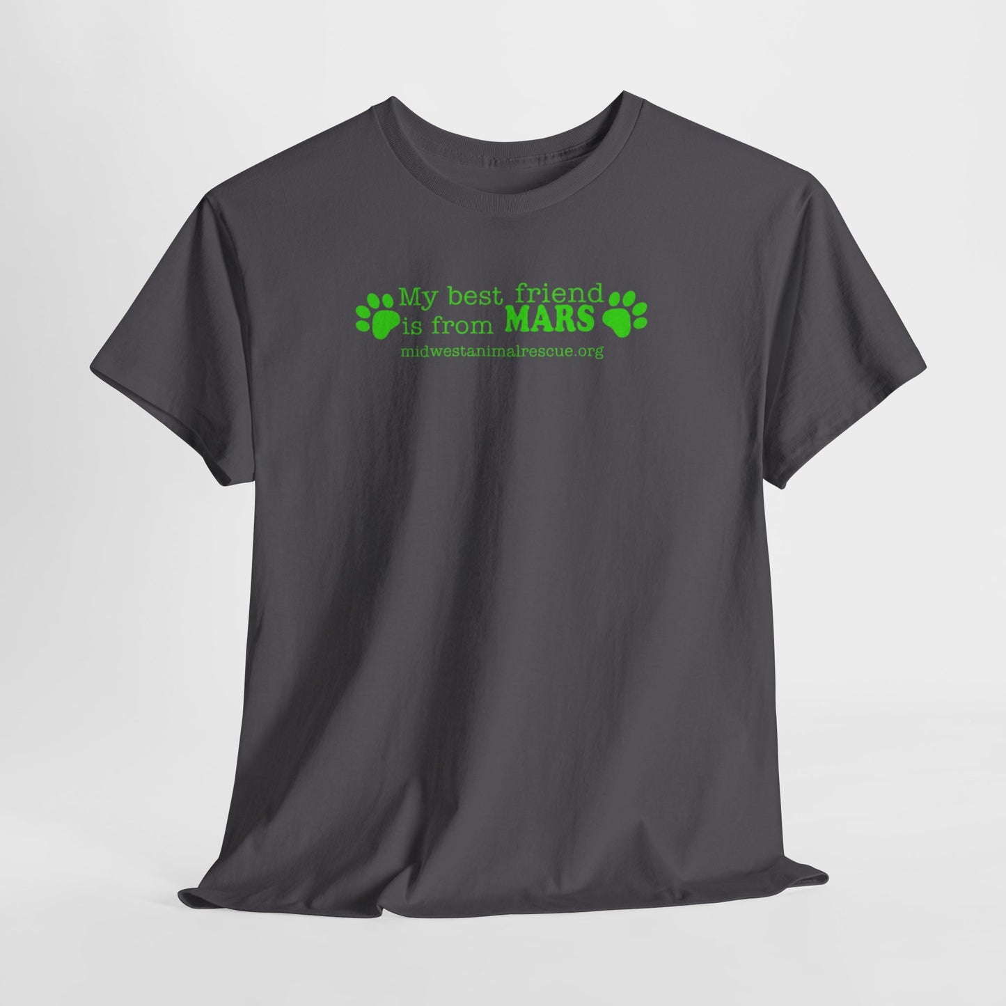 My Best Friend Is From Mars T-Shirt — Cute Green Paw Print Pet Lover Tee
