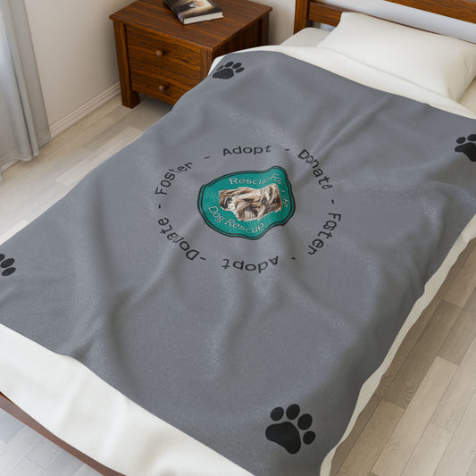 Rescue for Life Velveteen Plush Blanket - (Adopt • Donate • Foster)