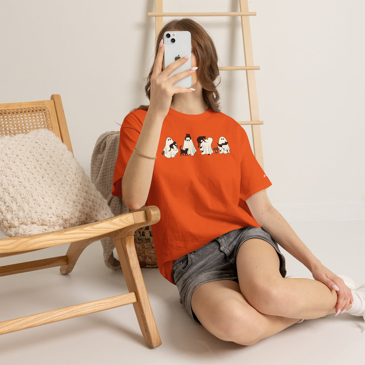 Delta Animal Shelter Cute Ghost Cats Halloween T‑Shirt