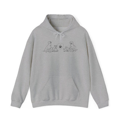 Delta Animal Shelter Hoodie "Line Art" Collection - Logo on Back (Internal)