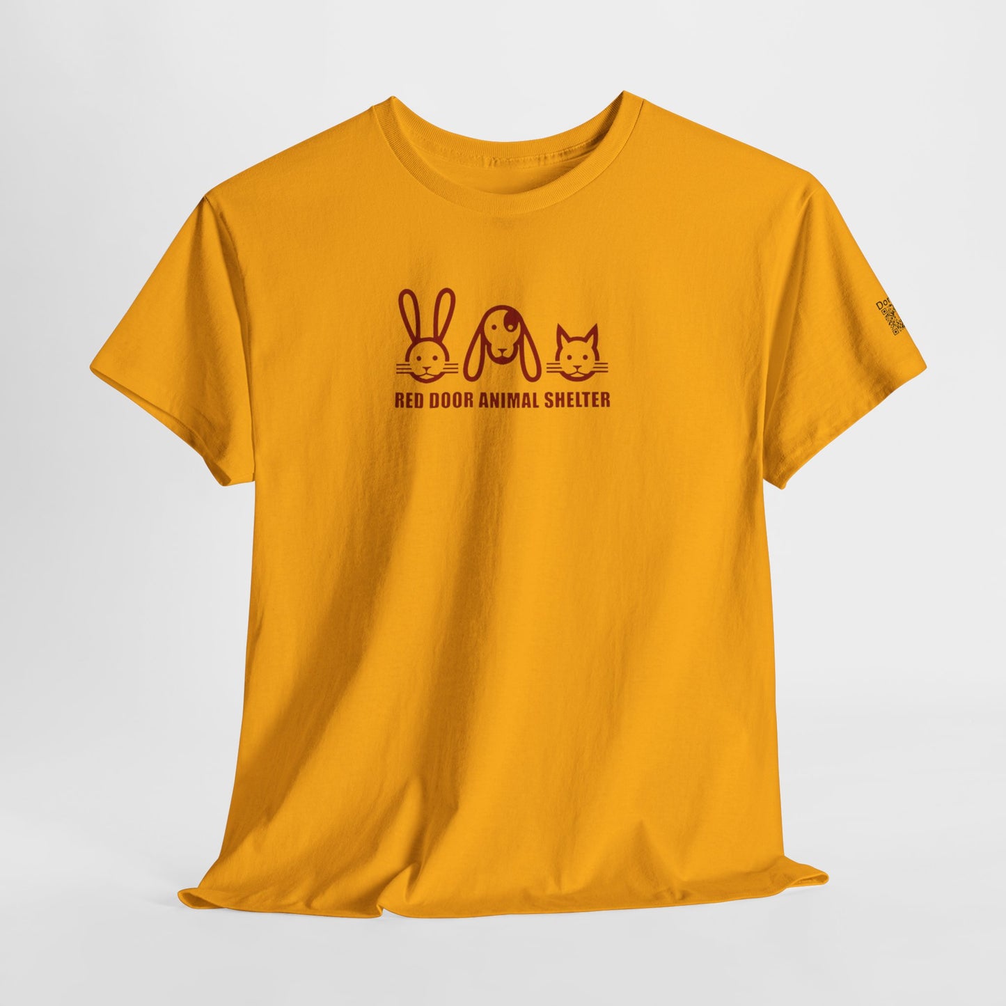 Red Door Animal Shelter Tee — Cute Bunny Puppy Cat Design