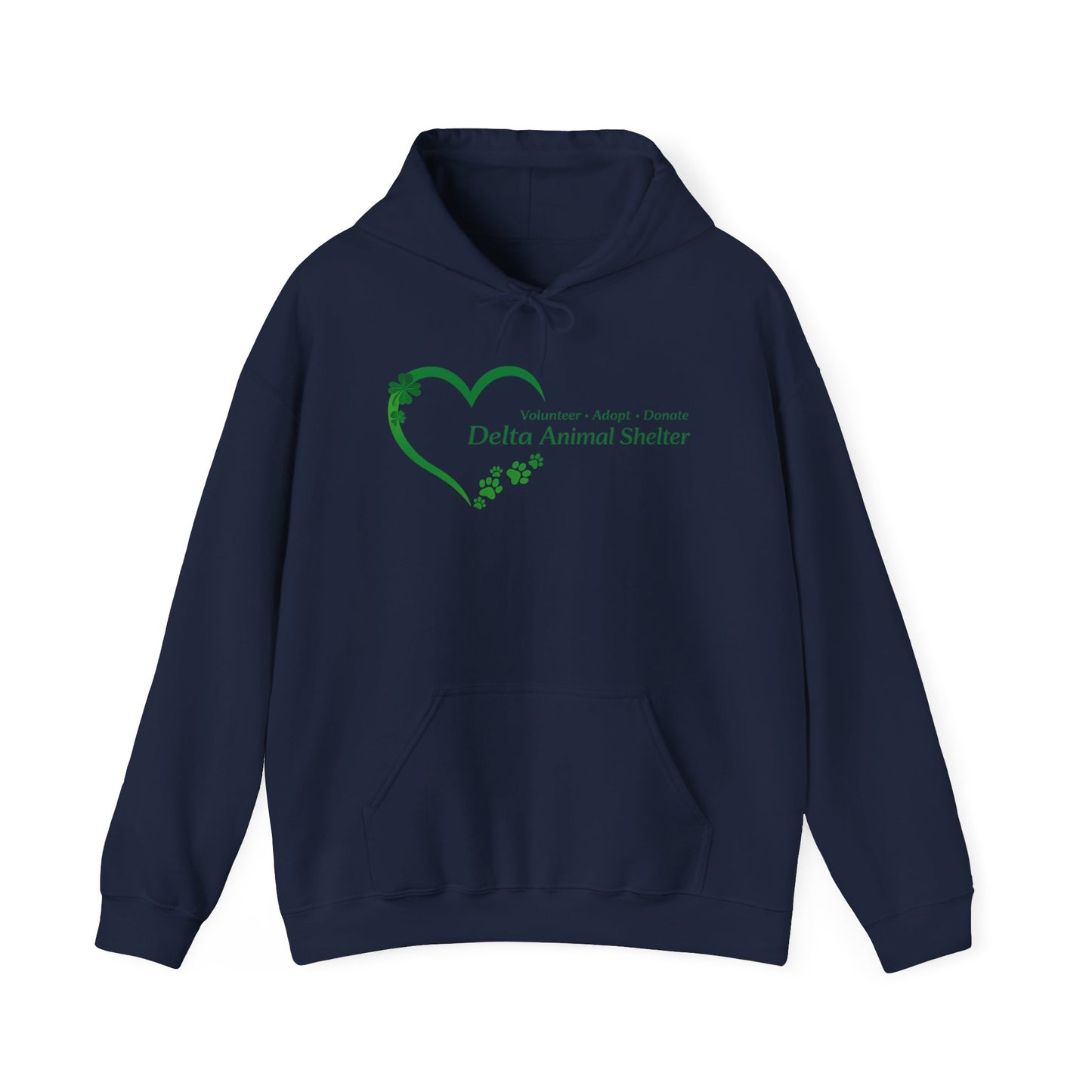 Delta Animal Shelter St. Patrick's Day Heart Logo Hoodie
