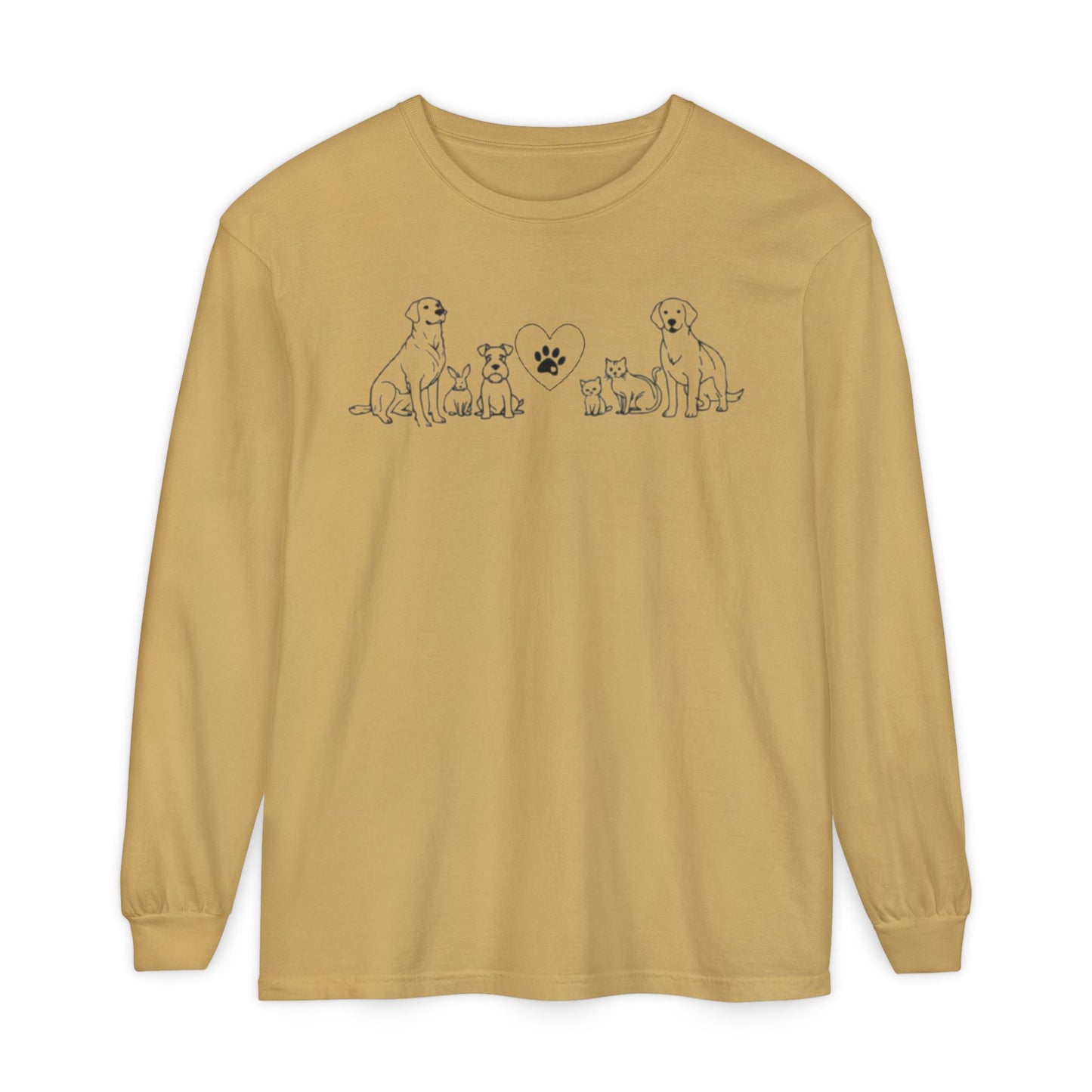 Delta Animal Shelter "Line Art" Collection  Long Sleeve Tee - Logo on Back (Internal)