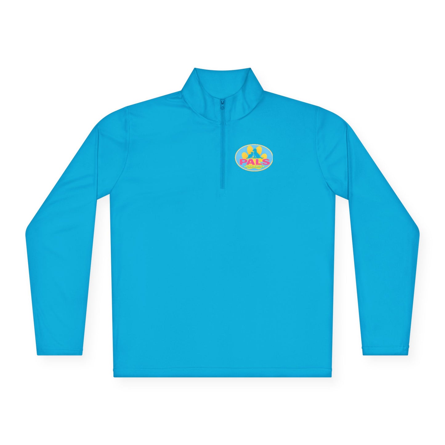 Colorful 'PALS' Retro Patch Chest Logo Quarter-Zip Pullover