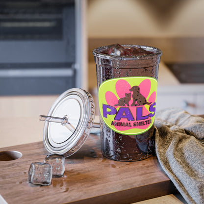 PALS Animal Shelter Acrylic Tumbler – Clear Reusable Cup with Straw