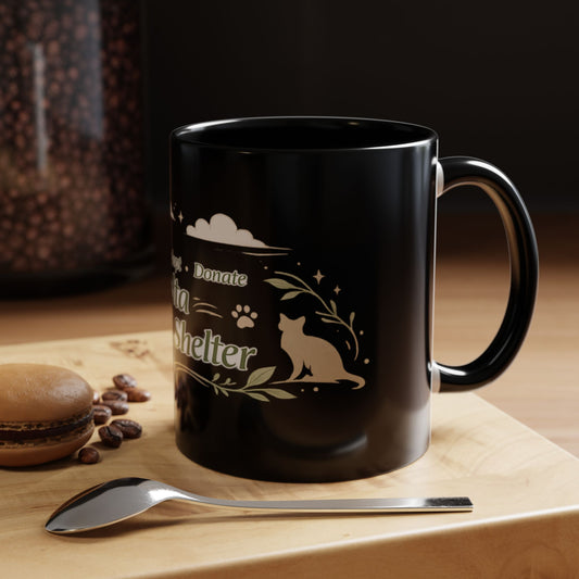 Delta Animal Shelter Accent Coffee Mug — Adopt, Rescue, Donate Paw Print Design (11/15oz)
