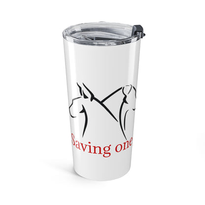 Doberman Rescue 20oz Tumbler - Saving one paw at a time