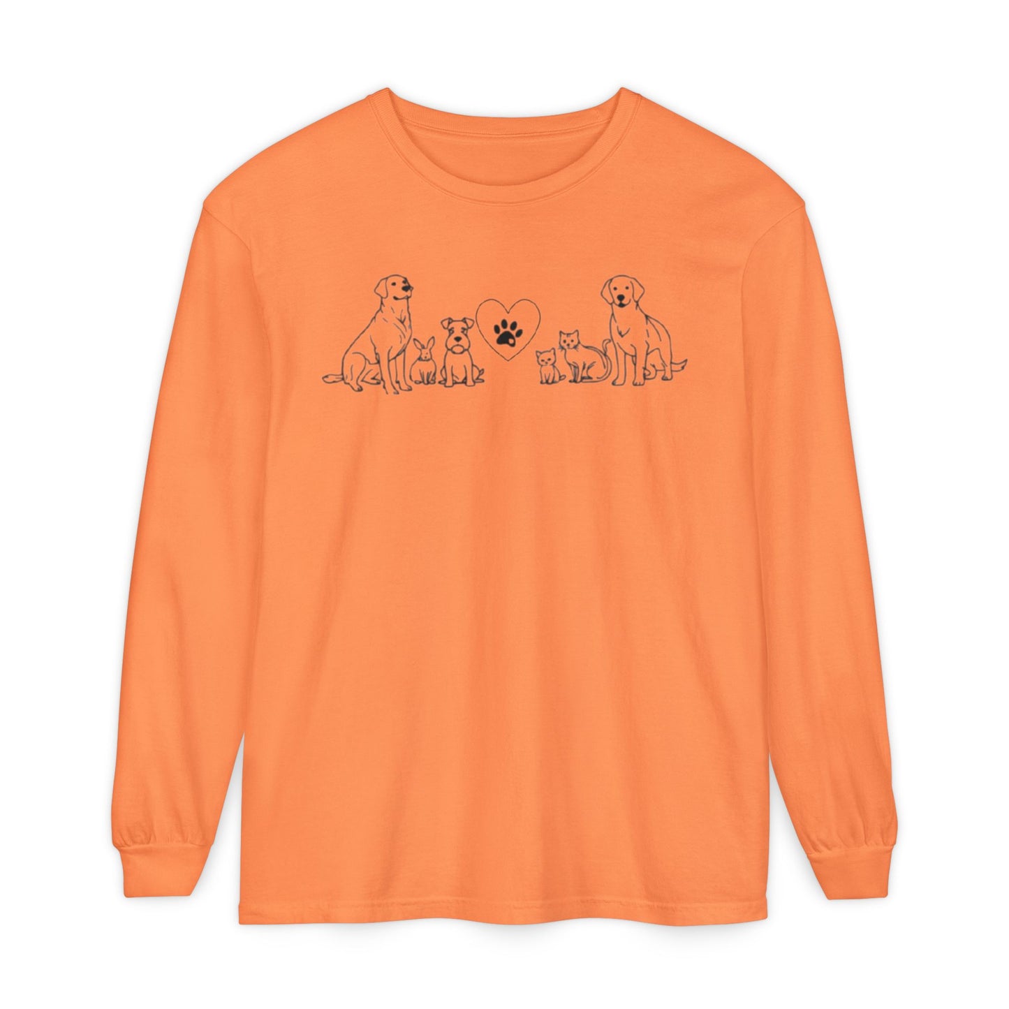 Delta Animal Shelter "Line Art" Collection  Long Sleeve Tee - Logo on Back