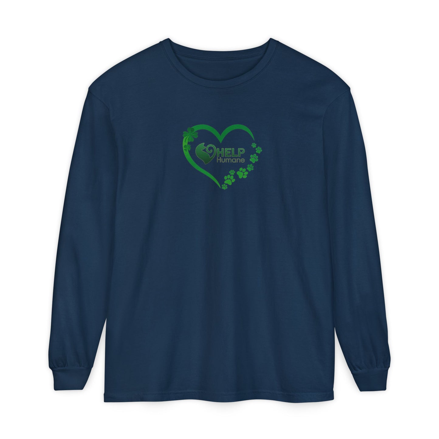 HELP Humane St. Patrick's Day Long Sleeve - Paw with Hearts