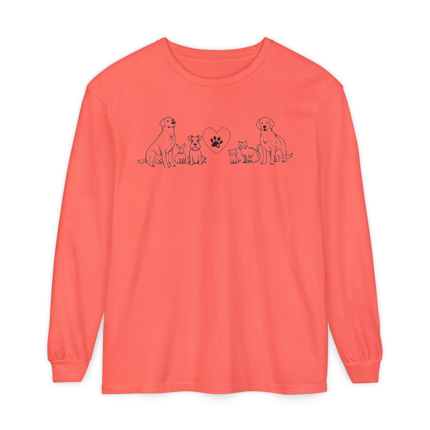 Delta Animal Shelter "Line Art" Collection  Long Sleeve Tee - Logo on Back