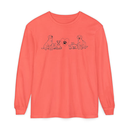 Delta Animal Shelter "Line Art" Collection  Long Sleeve Tee - Logo on Back