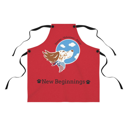 New Beginnings Dog Rescue Apron – Donate • Volunteer • Adopt Charity Kitchen Apron