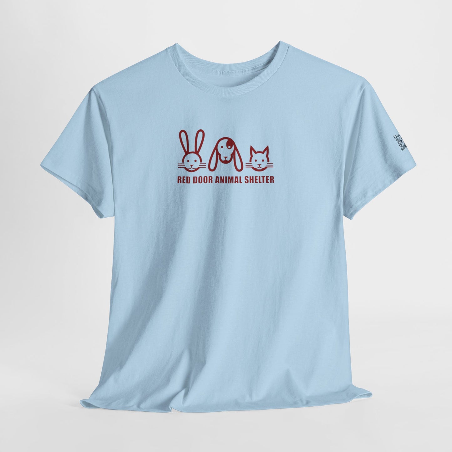 Red Door Animal Shelter Tee — Cute Bunny Puppy Cat Design