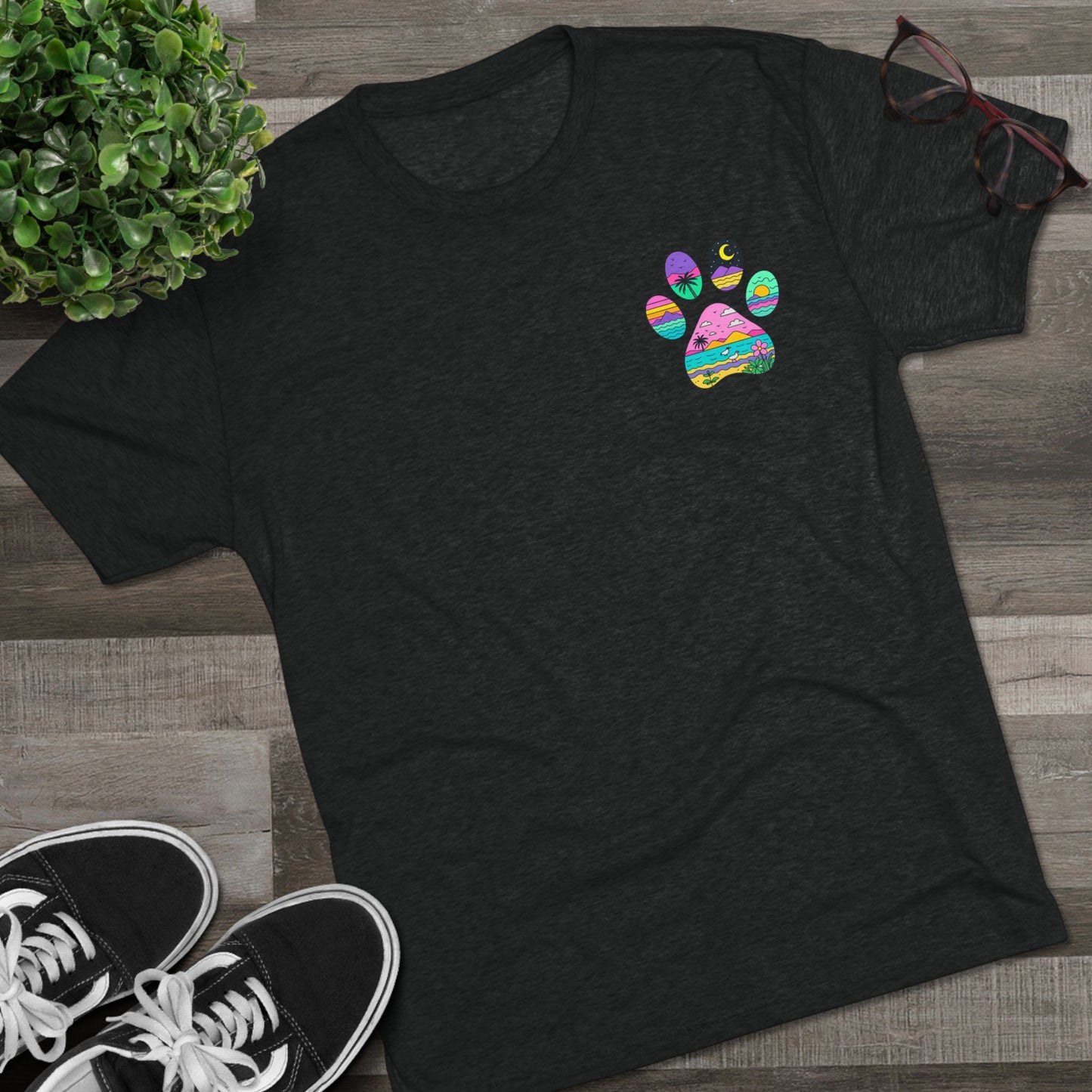 Northwoods Colorful Paw Print T‑Shirt