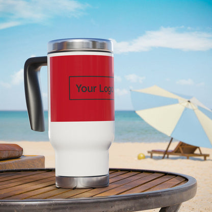 14oz Stainless Steel Travel Mug with Handle — Example Logo