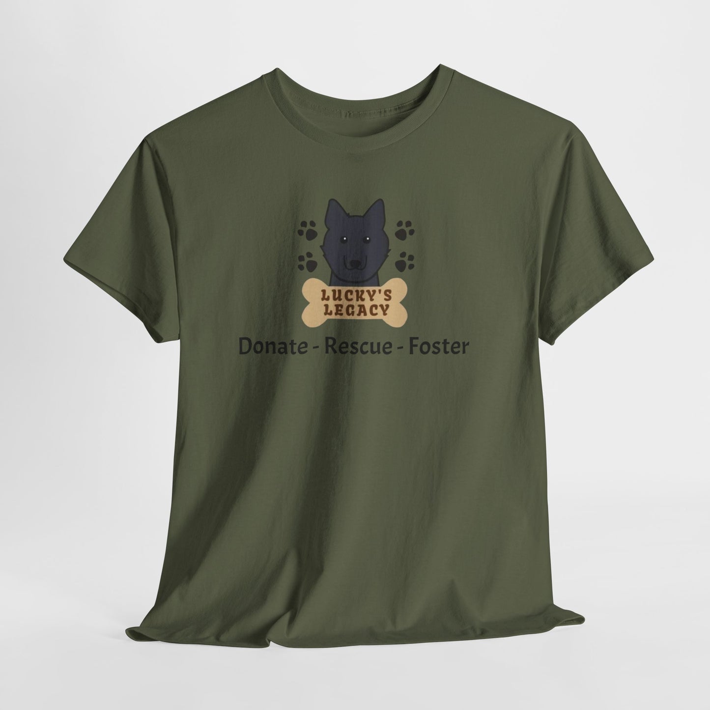 Lucky's Legacy Rescue T-Shirt:  Donate • Rescue • Foster