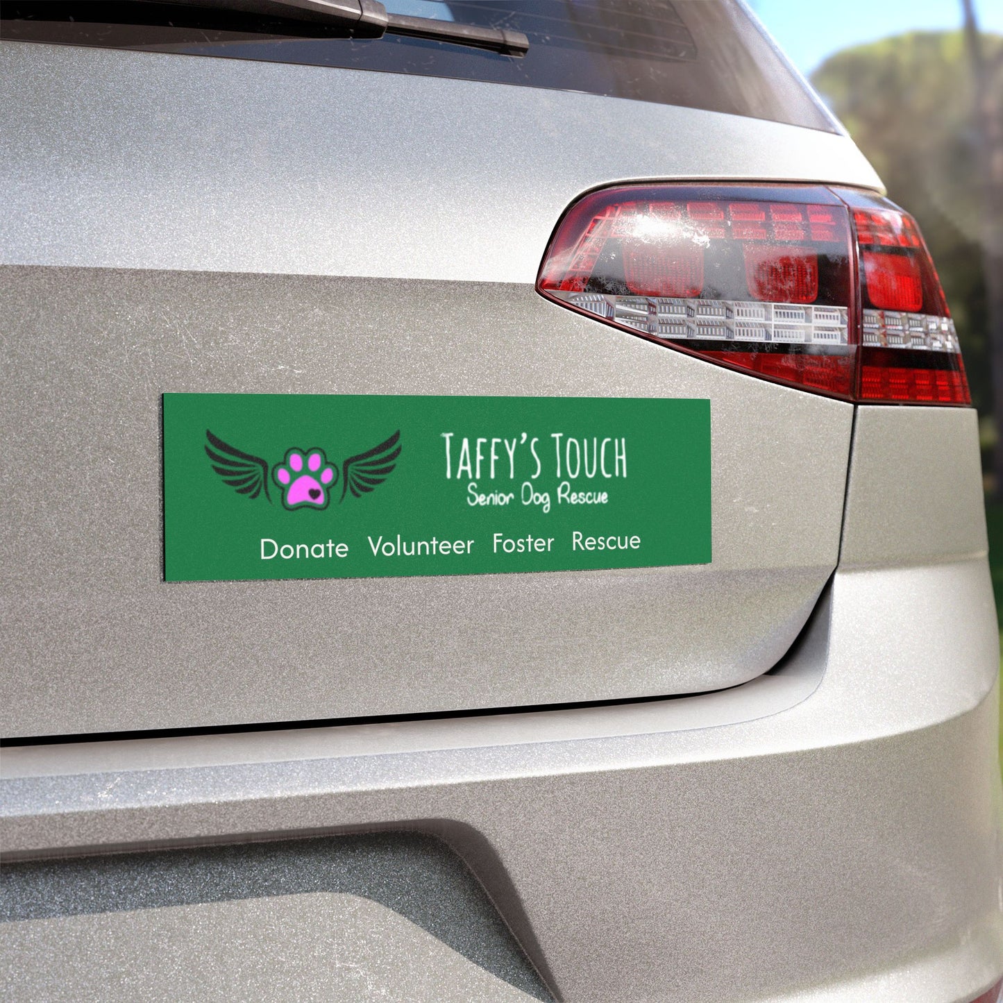 Taffy’s Touch Senior Dog Rescue Car Magnet Green — Donate Volunteer Foster Rescue
