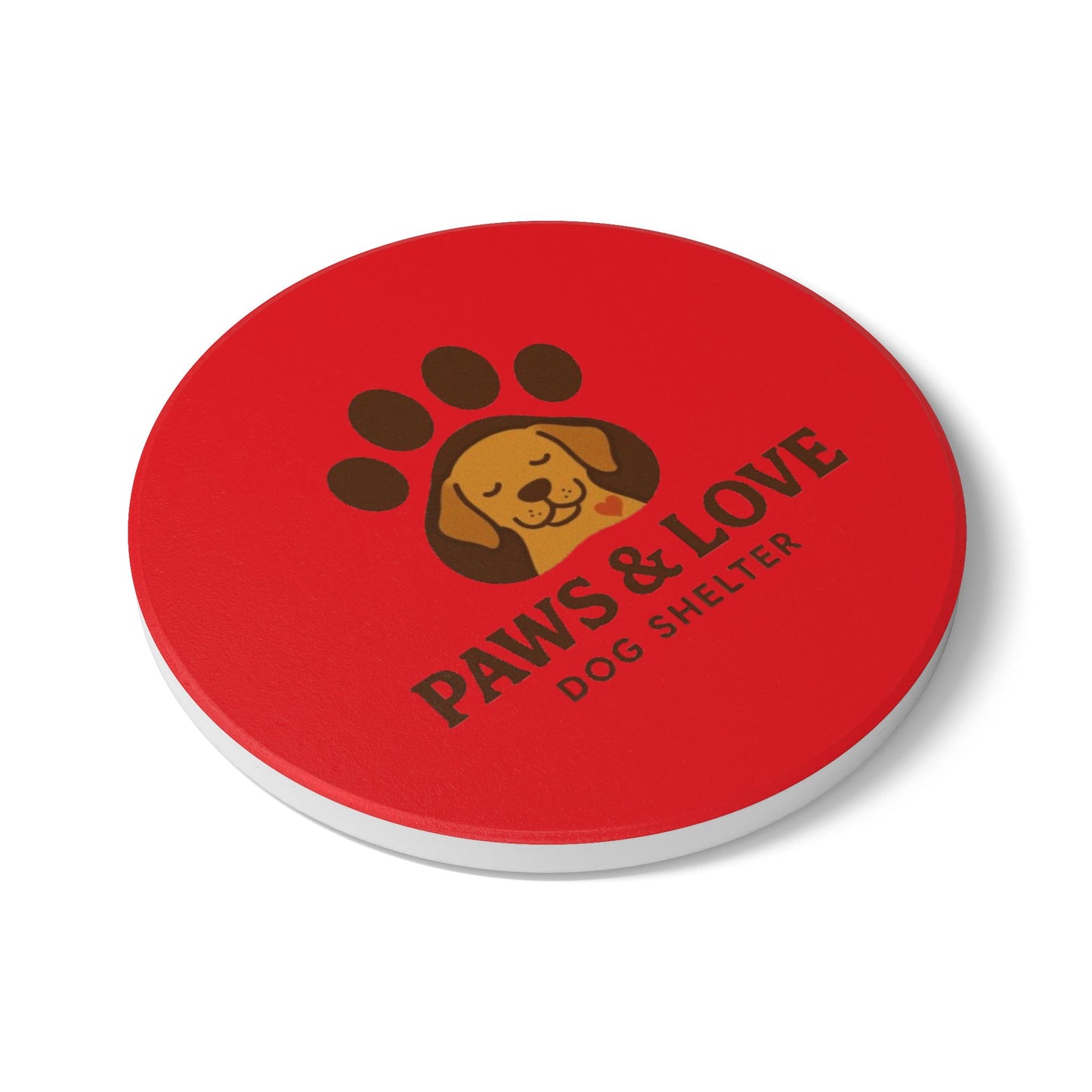 Paws and Love Ceramic Coaster for Animal Lovers