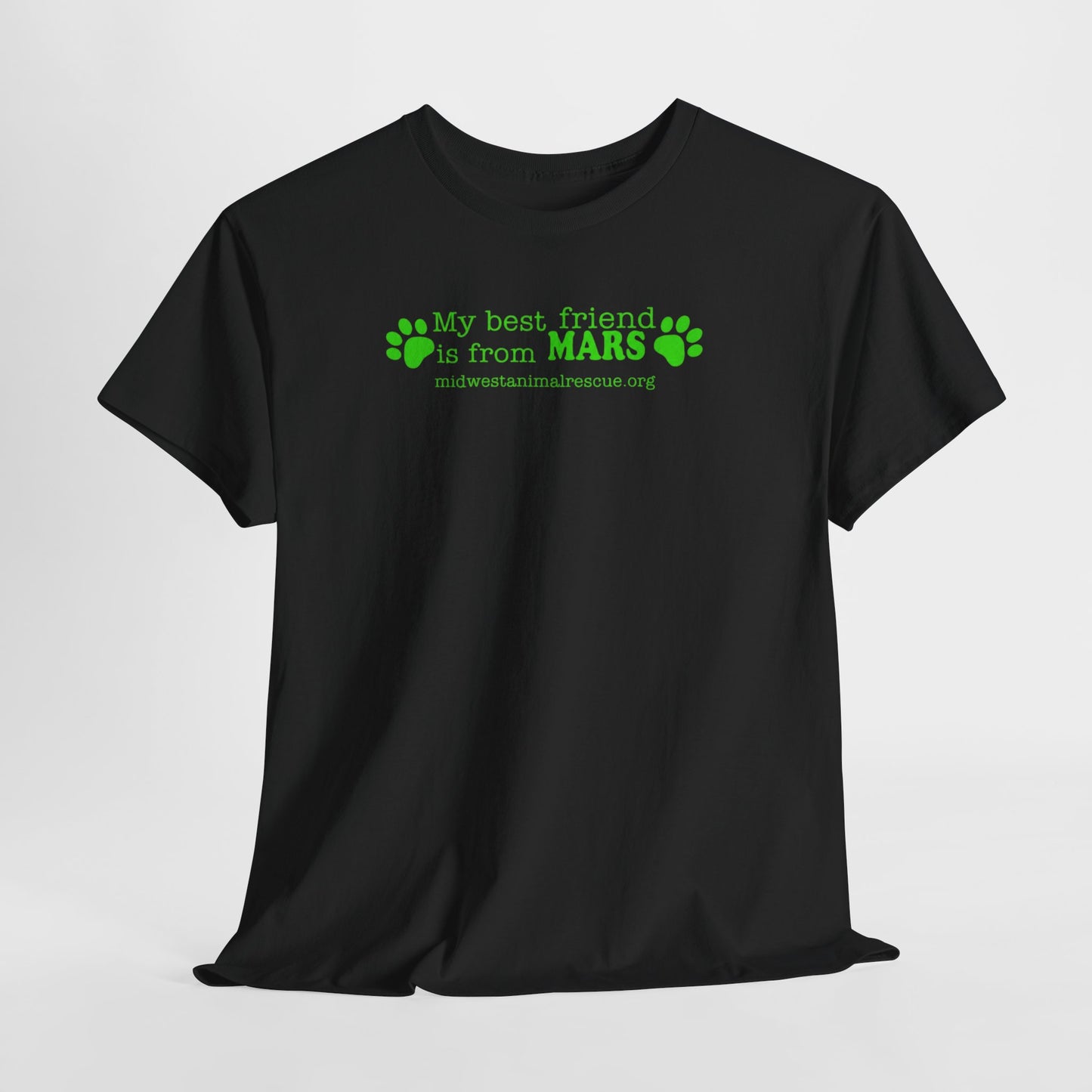 My Best Friend Is From Mars T-Shirt — Cute Green Paw Print Pet Lover Tee