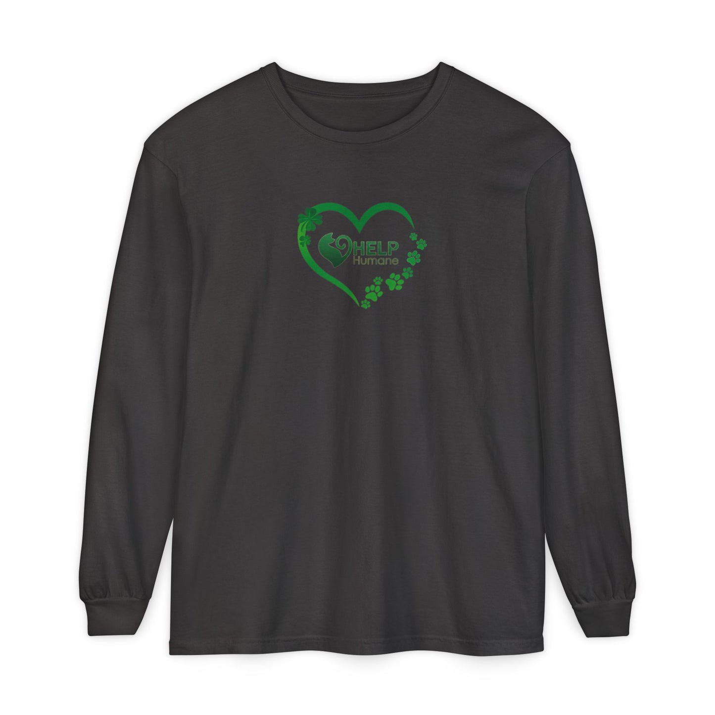 HELP Humane St. Patrick's Day Long Sleeve - Paw with Hearts