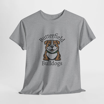 Butterfield Bulldogs Learning Together Tee, Unisex Cotton Shirt for Dog Lovers, Family Gatherings, School Events, Thoughtful Gift