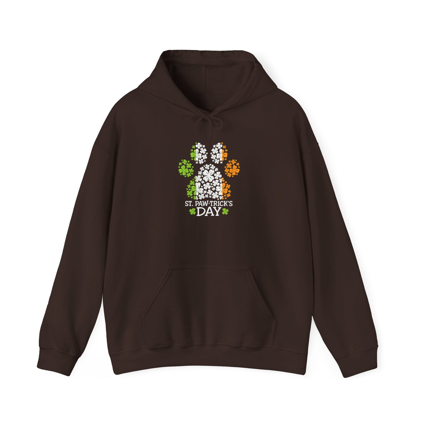 Staff Inventory Delta Animal Shelter St. Patrick's Day Paw Logo Hoodie - Logo on Back