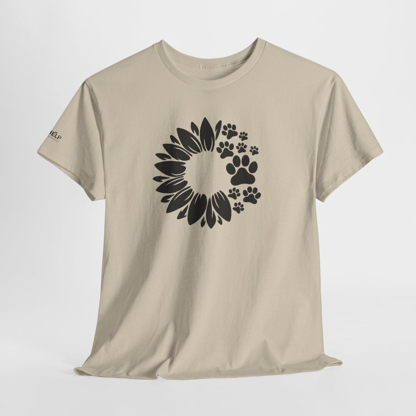 Help Humane Sunflower Paw Print T‑Shirt — Floral Pet Lover Tee