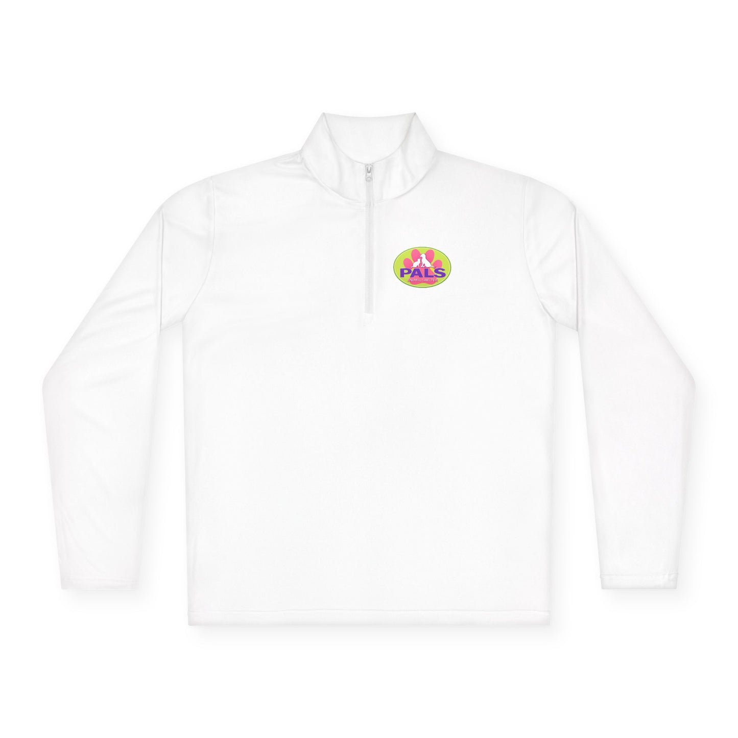 Colorful 'PALS' Retro Patch Chest Logo Quarter-Zip Pullover