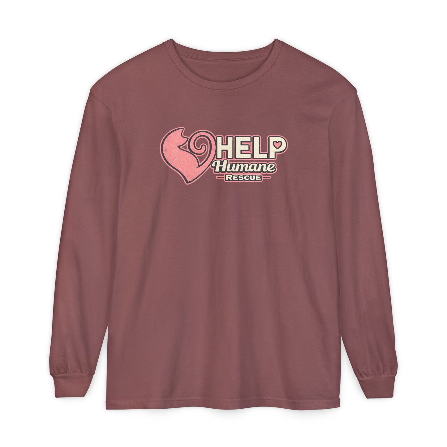 NEW! Retro Style Help Humane Rescue Long Sleeve Tee