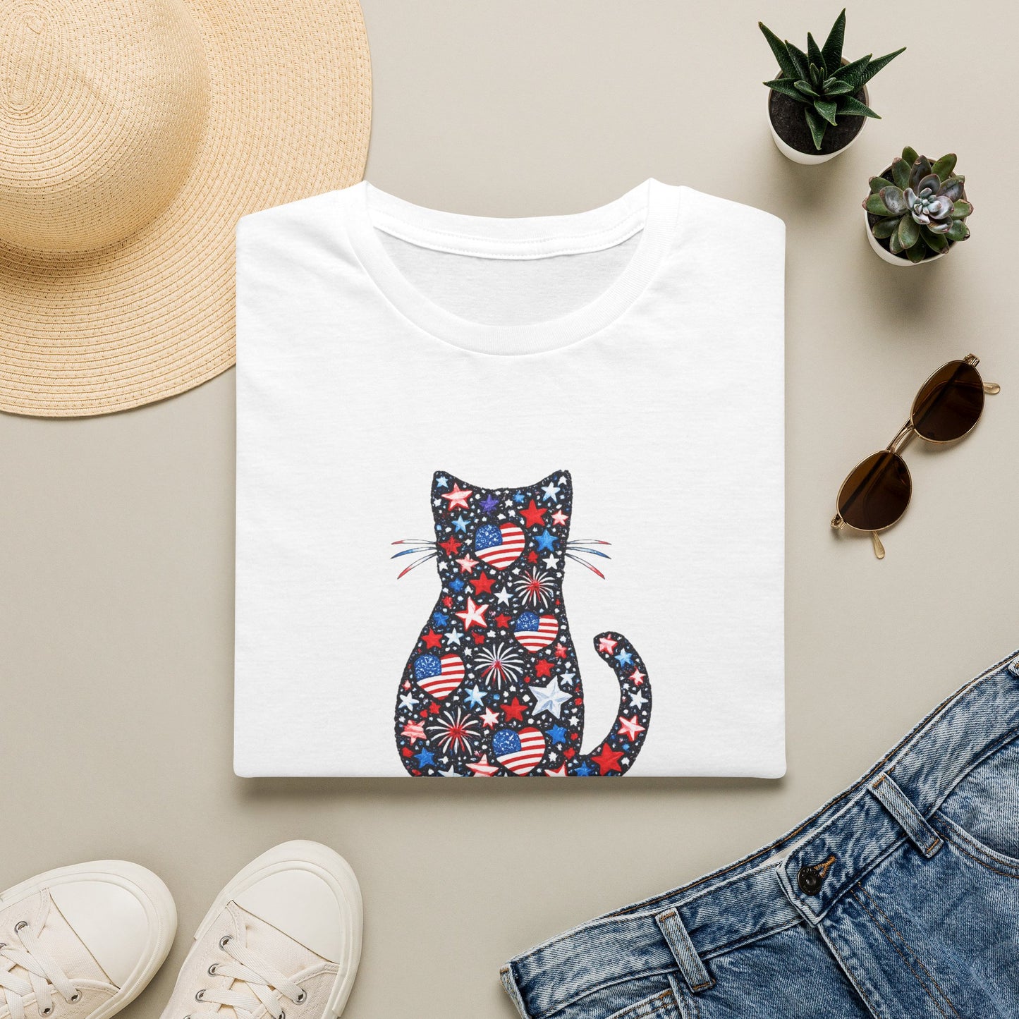 Delta 4th of July Kitty Cotton T-Shirt