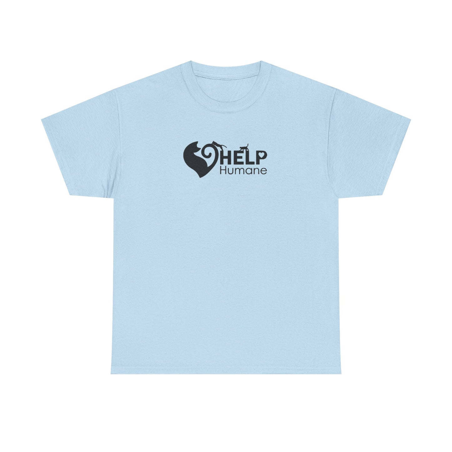 Help Humane Light Blue and Sport Grey Unisex Heavy Cotton Tee